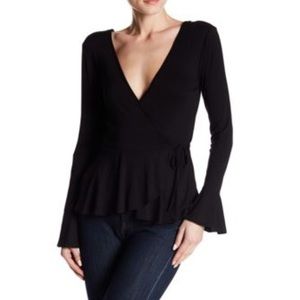 Cotton candy LA black wrap top